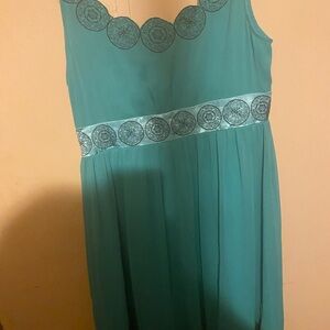 Elegant Teal Sleeveless Dress